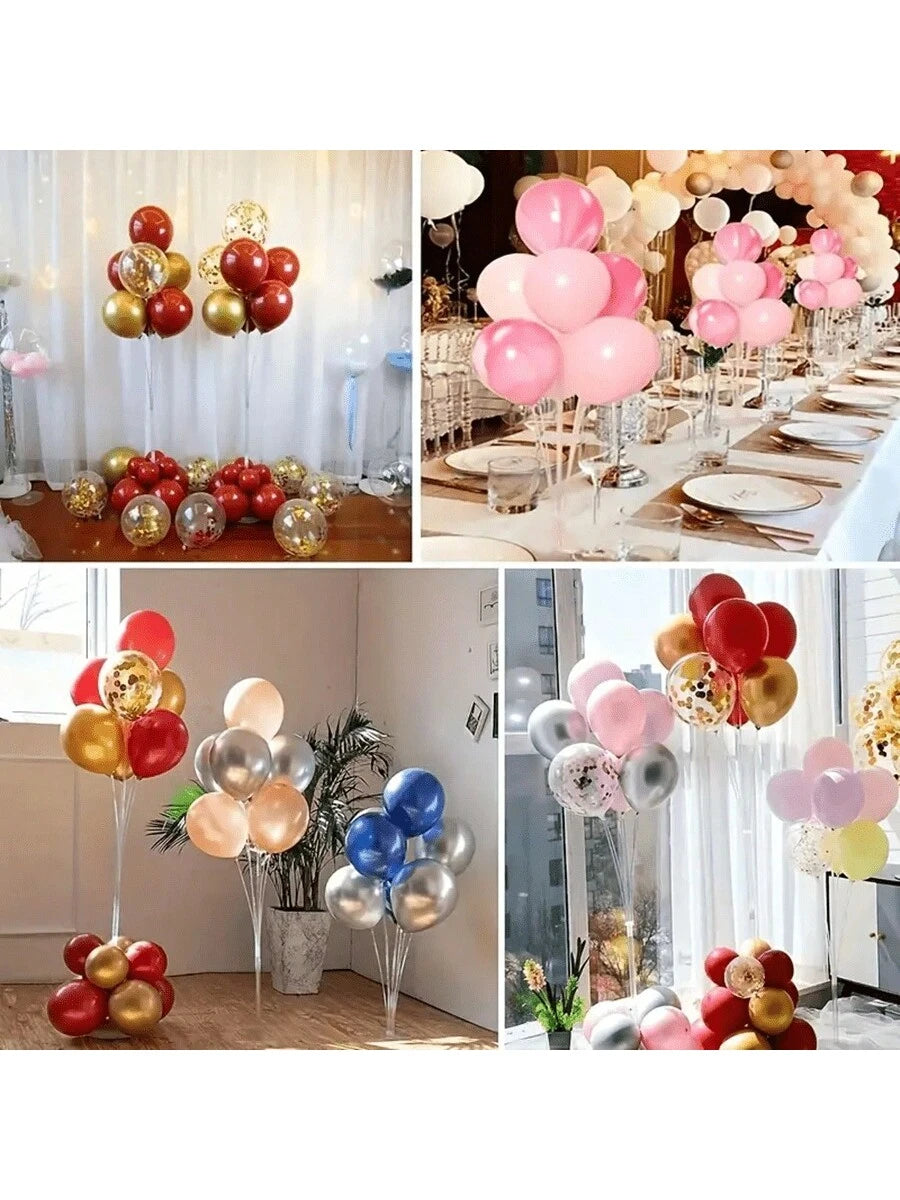 2 Sets/4 Sets Balloon Stand Set With Self-Adhesive Base, Fashionable Decor (Balloons Not Included), Perfect For Christmas, Thanksgiving, Wedding, Anniversary, Birthday Party