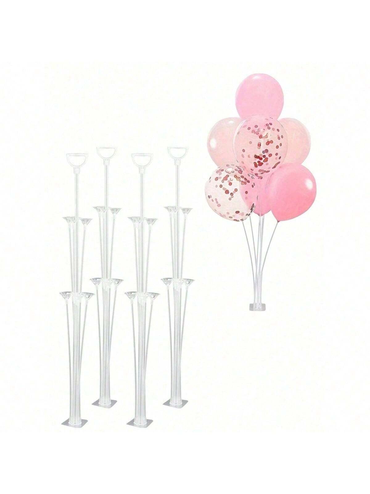 2 Sets/4 Sets Balloon Stand Set With Self-Adhesive Base, Fashionable Decor (Balloons Not Included), Perfect For Christmas, Thanksgiving, Wedding, Anniversary, Birthday Party