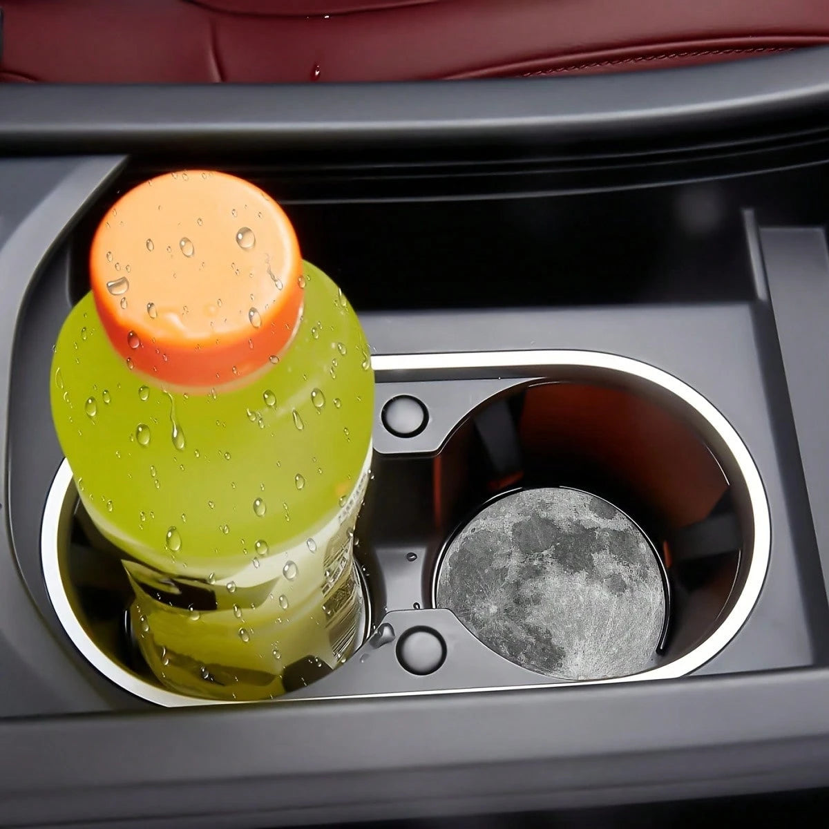 2 Sets Of Moon Wave Patterned Car Coasters-2.8-Inch Round With Natural Rubber Anti Slip Beverage Tray, Durable Home Car Accessories, Suitable For Both Men And Women, Washable, Weighing 15 Grams Per P