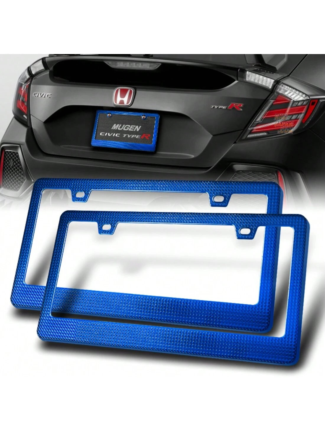 2 X Black Diamond Cut Style Car License Plate Frame Cover Front Or Rear US Size