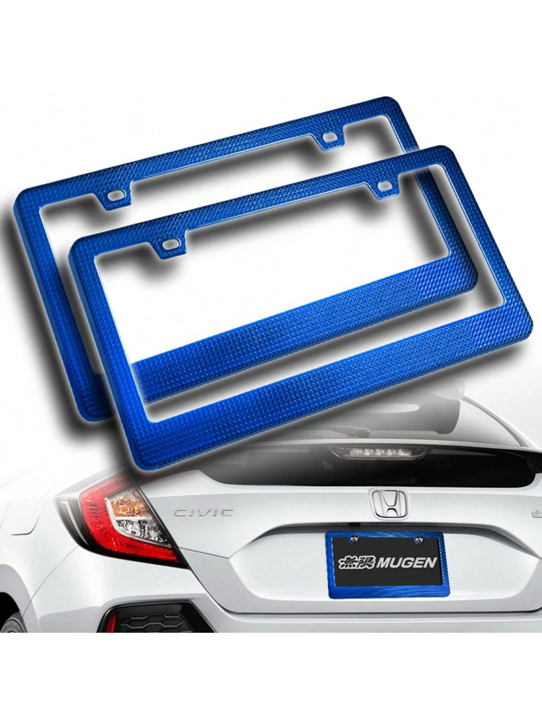 2 X Black Diamond Cut Style Car License Plate Frame Cover Front Or Rear US Size