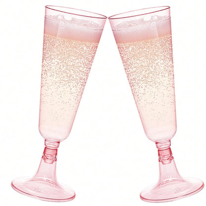 20/10pcs Pink Champagne Cups, Perfect For Wedding Season Themed Parties And Desserts, Suitable For Mousse, Pudding And Ice Cream. Ideal For Weddings, Parties, Birthdays And Graduation Ceremonies, Thes