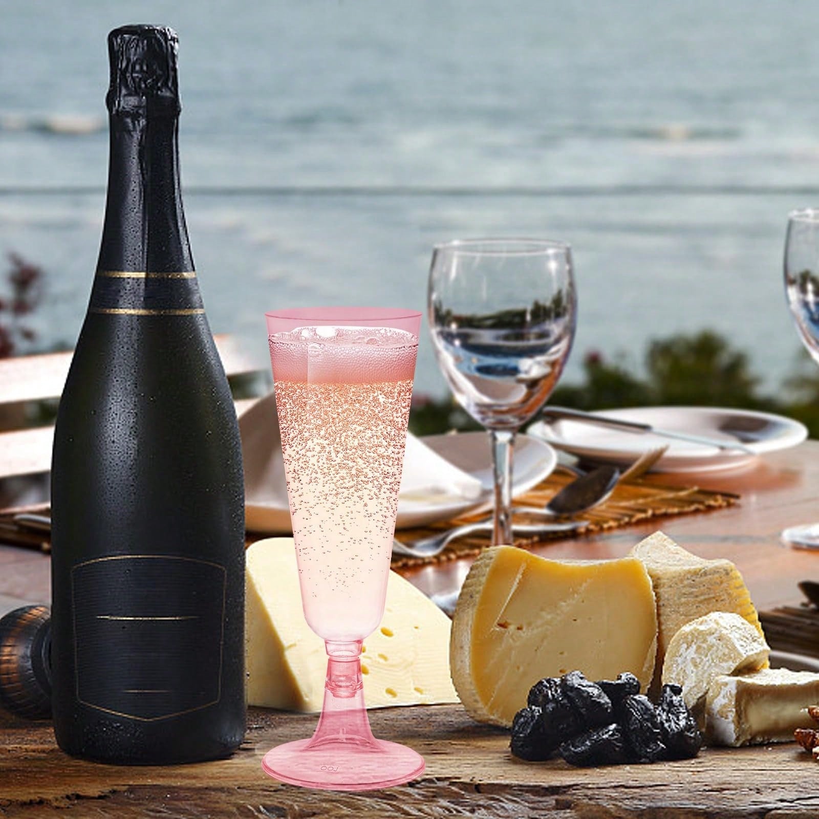 20/10pcs Pink Champagne Cups, Perfect For Wedding Season Themed Parties And Desserts, Suitable For Mousse, Pudding And Ice Cream. Ideal For Weddings, Parties, Birthdays And Graduation Ceremonies, Thes