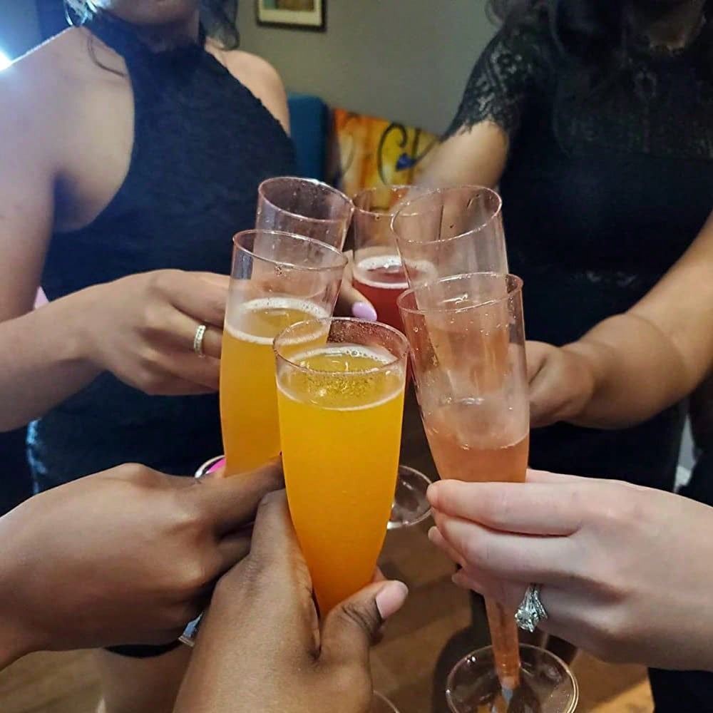20/10pcs Pink Champagne Cups, Perfect For Wedding Season Themed Parties And Desserts, Suitable For Mousse, Pudding And Ice Cream. Ideal For Weddings, Parties, Birthdays And Graduation Ceremonies, Thes
