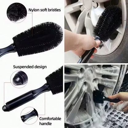 20/16/12/6pcs All-In-One Car & Motorcycle Cleaning Kit: Dusting Brush, Wheel Brush, Short Handle Cleaning Brush, Blue Air Vent Brush, Long Handle Cleaning Brush, Glove, Blue Microfiber Cloth, Deep Pol