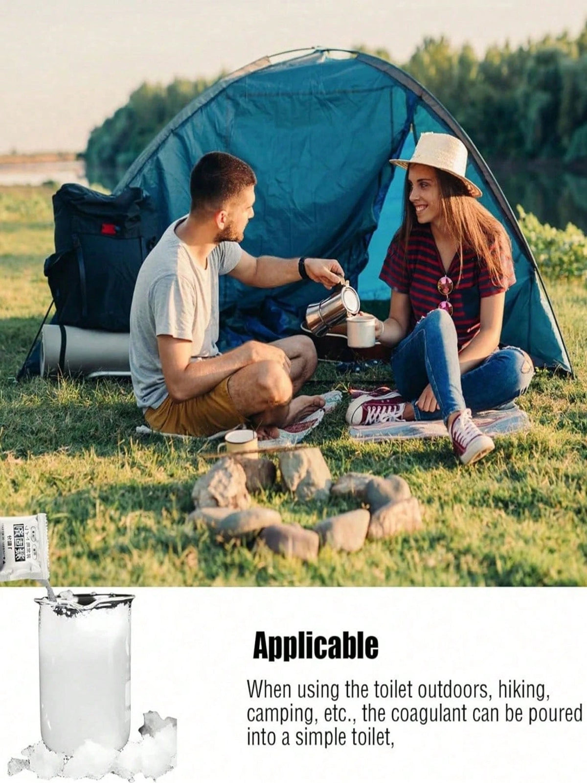 20/30/40/50/100pcs Portable Toilet Gel Packs And Camping Toilet Bags- Odorless, Leak-Proof, Suitable For Camping, Hiking And Outdoor Adventures, Portable Toilet, Camping Toilet Powder For Ceramic Bag