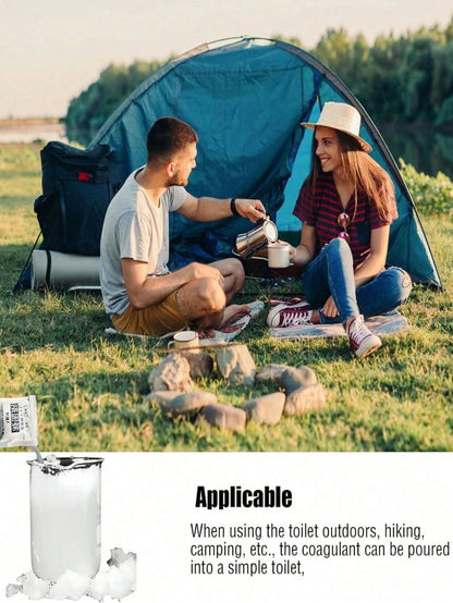 20/30/40/50/100pcs Portable Toilet Gel Packs And Camping Toilet Bags- Odorless, Leak-Proof, Suitable For Camping, Hiking And Outdoor Adventures, Portable Toilet, Camping Toilet Powder For Ceramic Bag