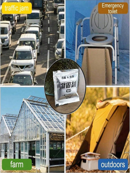 20/30/40/50/100pcs Portable Toilet Gel Packs And Camping Toilet Bags- Odorless, Leak-Proof, Suitable For Camping, Hiking And Outdoor Adventures, Portable Toilet, Camping Toilet Powder For Ceramic Bag
