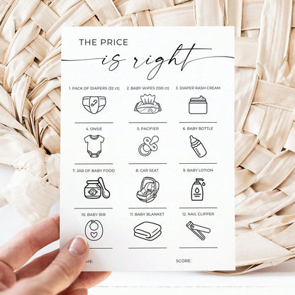 20/40 Pcs Baby Shower Price Is Right Game, Gender Neutral, Minimalist Minimal Shower, Suitable For Baby Shower, Birthday Party, Gender Reveal