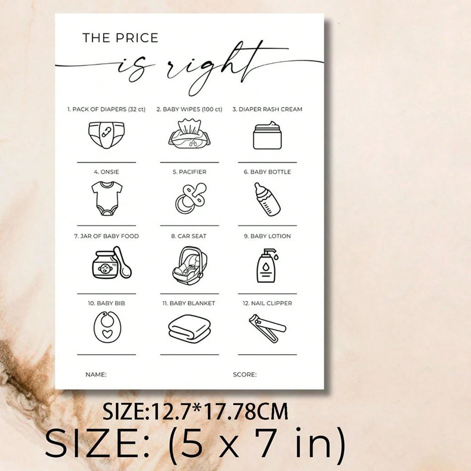 20/40 Pcs Baby Shower Price Is Right Game, Gender Neutral, Minimalist Minimal Shower, Suitable For Baby Shower, Birthday Party, Gender Reveal