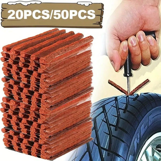20/50pcs Car Tire Repair Glue Strips, Cold Tire Repair Rubber Strips For Motorcycles, Electric Cars, And Auto Tire Patching, Rubber Tire Patch Rope, Tire Repair Tool Se
