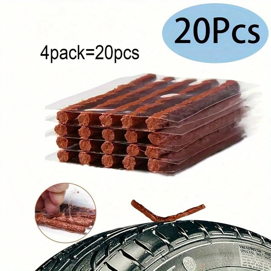 20/50pcs Car Tire Repair Glue Strips, Cold Tire Repair Rubber Strips For Motorcycles, Electric Cars, And Auto Tire Patching, Rubber Tire Patch Rope, Tire Repair Tool Se