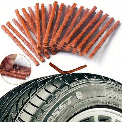 20/50pcs Car Tire Repair Glue Strips, Cold Tire Repair Rubber Strips For Motorcycles, Electric Cars, And Auto Tire Patching, Rubber Tire Patch Rope, Tire Repair Tool Se