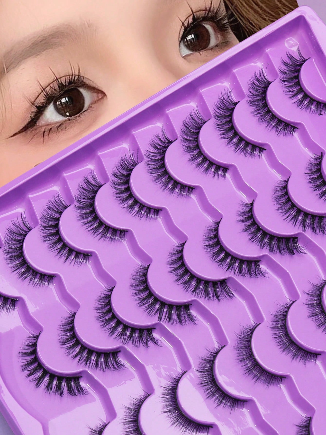 20 Pairs Short 3D Faux Mink Lashes,Cat Eye Style, Natural Look, Eyelash Extensions, A Combination Of Thick And Curled Styles, Soft And Comfortable, Suitable For Daily Dates And Makeup Simulations, Re