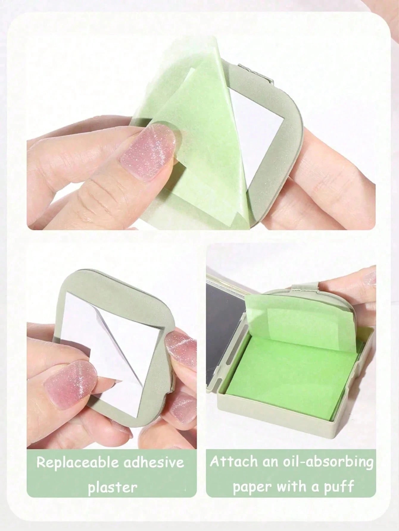 200/100pcs Oil Blotting Paper, Suitable For Printed Rose, Portable Mirror, Beauty Salon, SPA, HR Department, Beauty School, Facial Care, Beautician, Skincare