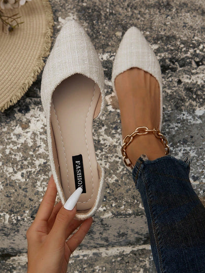 2025 Autumn Fashionable Women's Flat Hollow-Out Shoes, Comfortable And Slip-Resistant