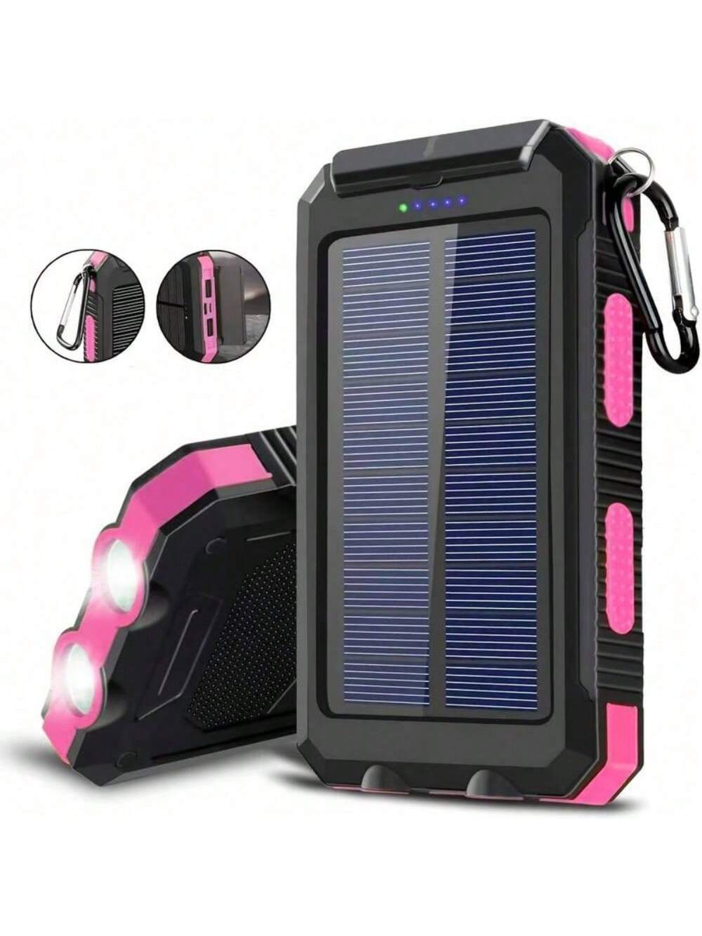 2025 Super 10000mAh USB Portable Charger Solar Power Bank For Mobile Phones, Solar Power Bank, Mobile Power Bank, Portable Charger For All Devices- Long-Lasting, Travel Camping, LED Flashlight, Compa