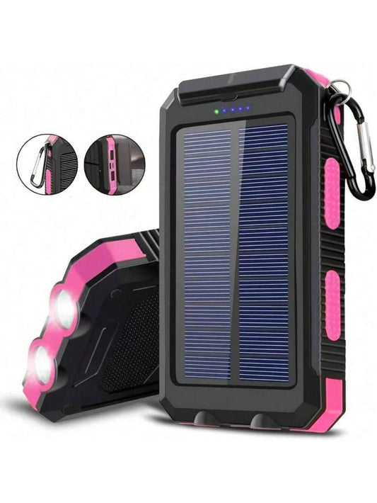 2025 Super 10000mAh USB Portable Charger Solar Power Bank For Mobile Phones, Solar Power Bank, Mobile Power Bank, Portable Charger For All Devices- Long-Lasting, Travel Camping, LED Flashlight, Compa