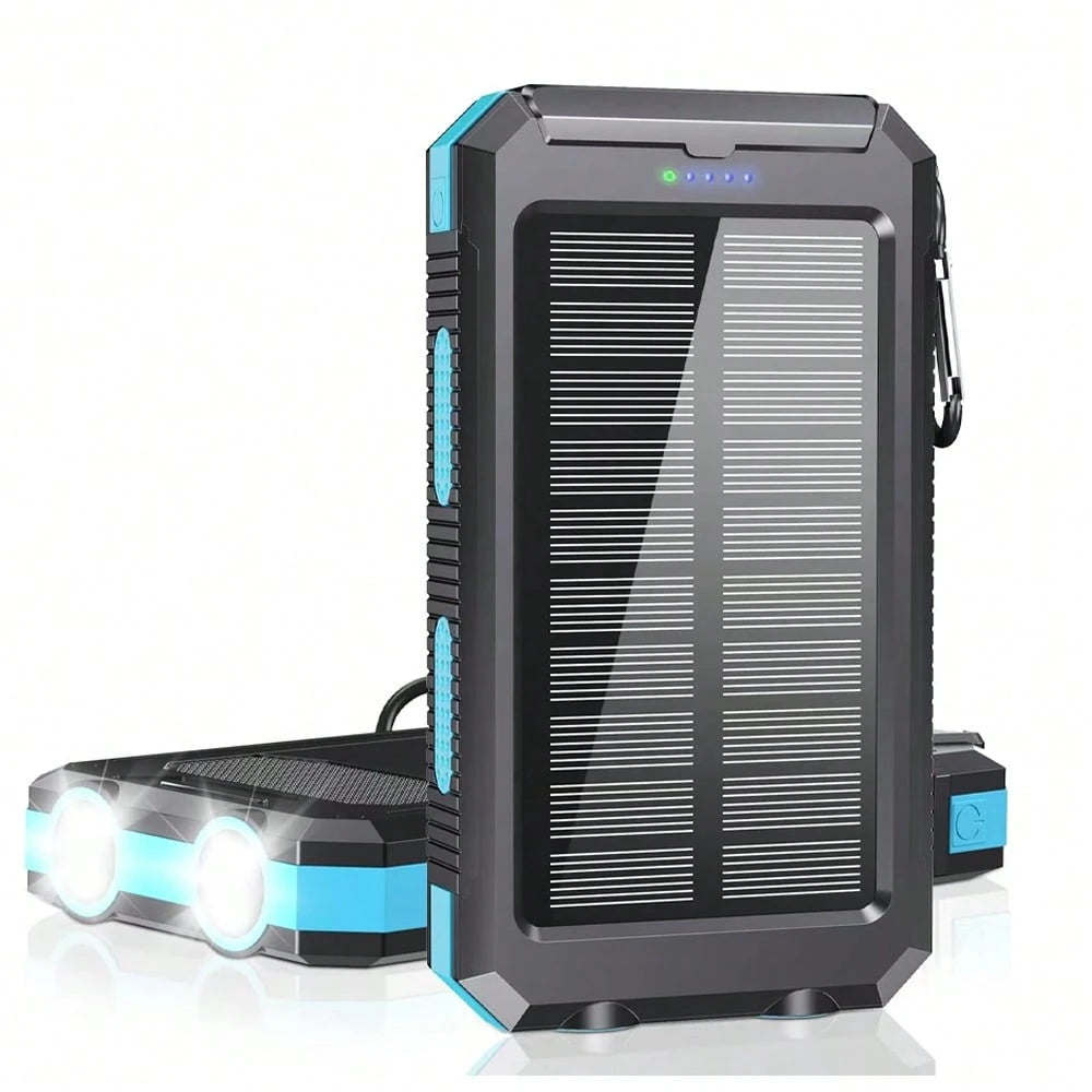 2025 Super 10000mAh USB Portable Charger Solar Power Bank For Mobile Phones, Solar Power Bank, Mobile Power Bank, Portable Charger For All Devices- Long-Lasting, Travel Camping, LED Flashlight, Compa