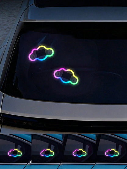 2026 New Cloud-Shaped Solar LED Car Interior Ambient Light, Heart-Shaped Neon Rear Window Decoration, Sensor-Activated 5-Mode Mood Light, Cute Aesthetic Car Accessory For Women And Girls, Romantic Veh