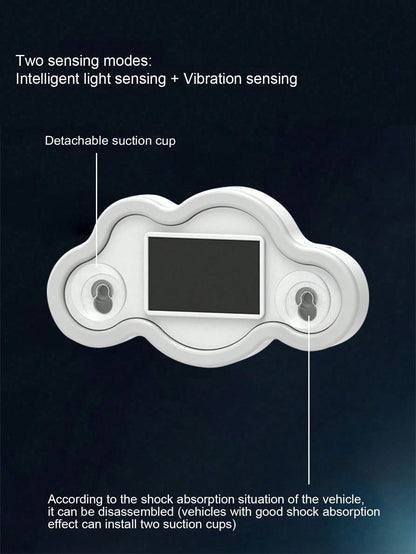 2026 New Cloud-Shaped Solar LED Car Interior Ambient Light, Heart-Shaped Neon Rear Window Decoration, Sensor-Activated 5-Mode Mood Light, Cute Aesthetic Car Accessory For Women And Girls, Romantic Veh