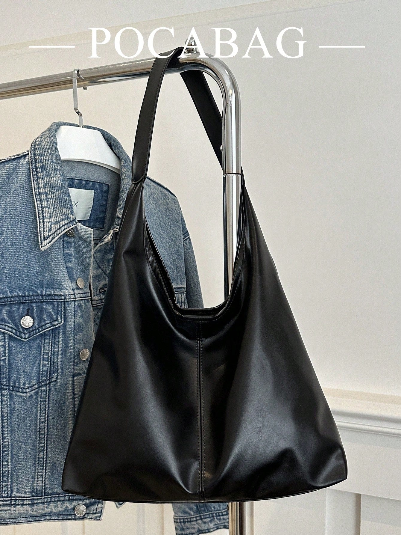 2026 New Fashion Solid Color Commuter Tote Bag, Minimalist Niche Design Underarm Bag, Stylish Large Capacity Shoulder Bag, Office