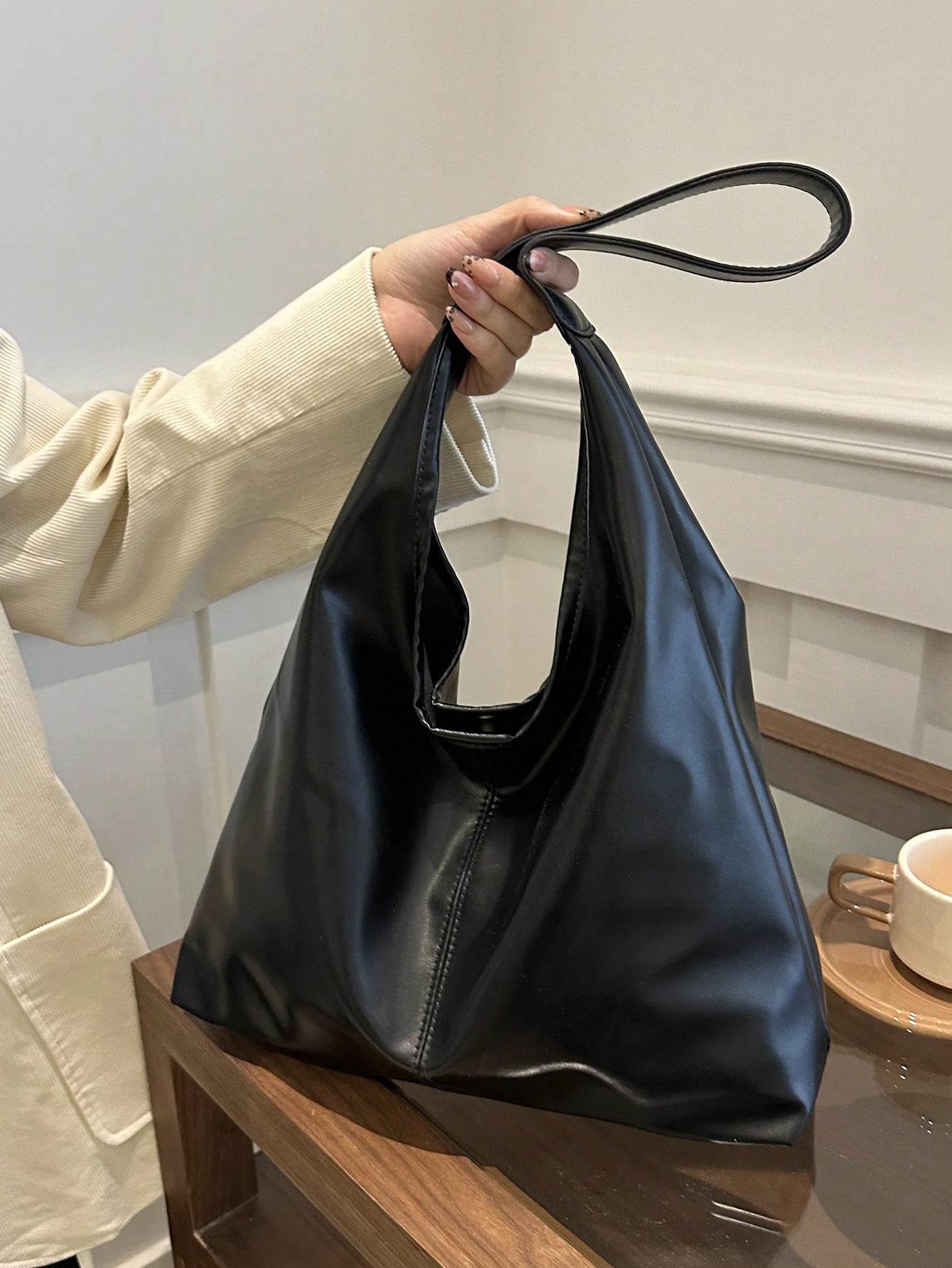 2026 New Fashion Solid Color Commuter Tote Bag, Minimalist Niche Design Underarm Bag, Stylish Large Capacity Shoulder Bag, Office