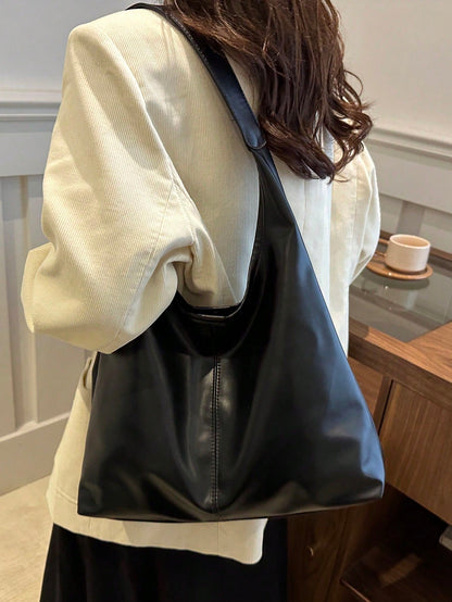 2026 New Fashion Solid Color Commuter Tote Bag, Minimalist Niche Design Underarm Bag, Stylish Large Capacity Shoulder Bag, Office