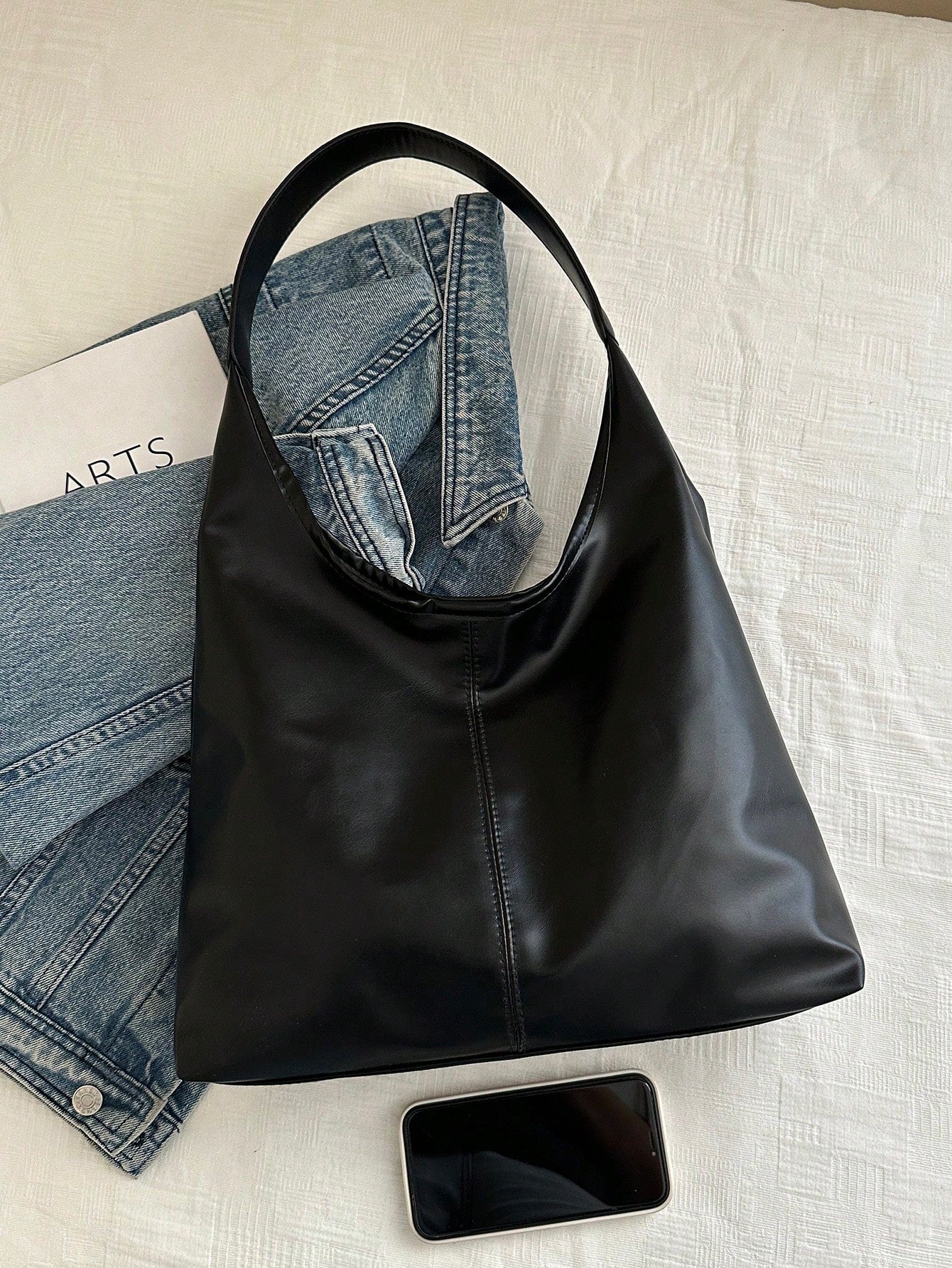 2026 New Fashion Solid Color Commuter Tote Bag, Minimalist Niche Design Underarm Bag, Stylish Large Capacity Shoulder Bag, Office