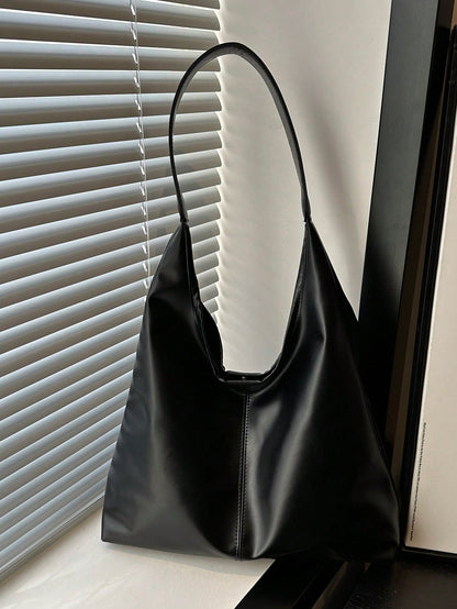2026 New Fashion Solid Color Commuter Tote Bag, Minimalist Niche Design Underarm Bag, Stylish Large Capacity Shoulder Bag, Office