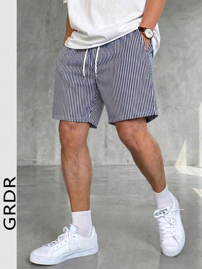 2026 New GRDR Men's Vacation Style Striped Shorts, Casual Comfortable Outgoing Minimalist Pants, Knee-Length,Free Shipping