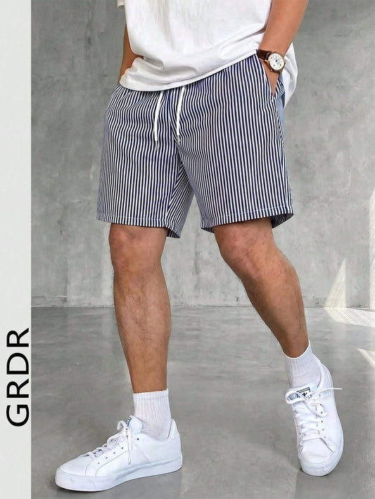 2026 New GRDR Men's Vacation Style Striped Shorts, Casual Comfortable Outgoing Minimalist Pants, Knee-Length,Free Shipping