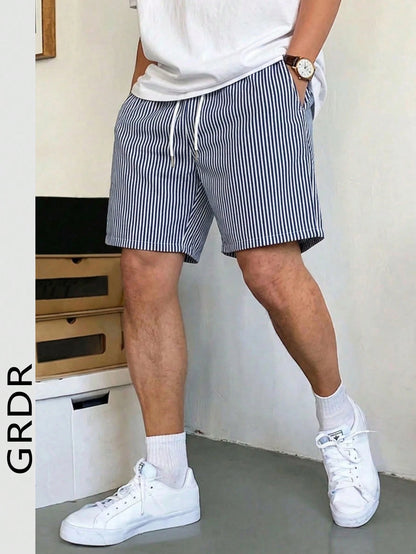 2026 New GRDR Men's Vacation Style Striped Shorts, Casual Comfortable Outgoing Minimalist Pants, Knee-Length,Free Shipping