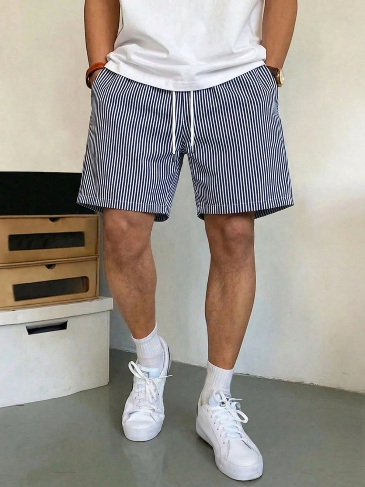 2026 New GRDR Men's Vacation Style Striped Shorts, Casual Comfortable Outgoing Minimalist Pants, Knee-Length,Free Shipping