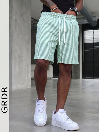 2026 New GRDR Men's Vacation Style Striped Shorts, Casual Comfortable Outgoing Minimalist Pants, Knee-Length,Free Shipping