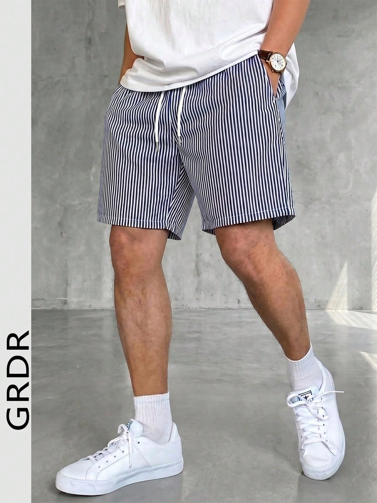 2026 New GRDR Men's Vacation Style Striped Shorts, Casual Comfortable Outgoing Minimalist Pants, Knee-Length,Free Shipping