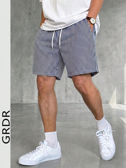2026 New GRDR Men's Vacation Style Striped Shorts, Casual Comfortable Outgoing Minimalist Pants, Knee-Length,Free Shipping