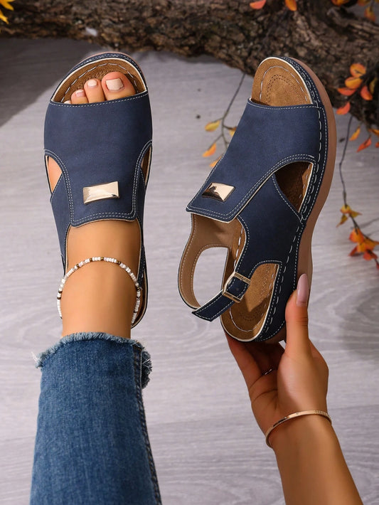 2026 New Plus Size Wedge Open Toe Sandals, Women Fashion Hollow Out Comfortable Lightweight Casual Versatile Sandals,Summer Outfits