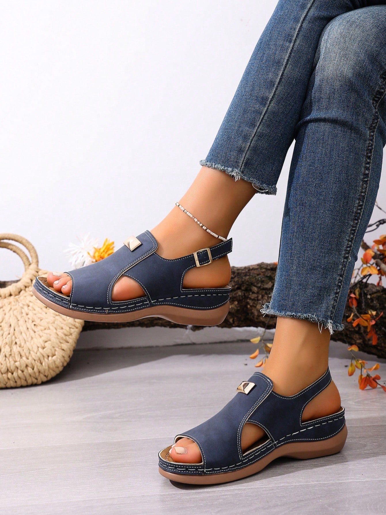 2026 New Plus Size Wedge Open Toe Sandals, Women Fashion Hollow Out Comfortable Lightweight Casual Versatile Sandals,Summer Outfits