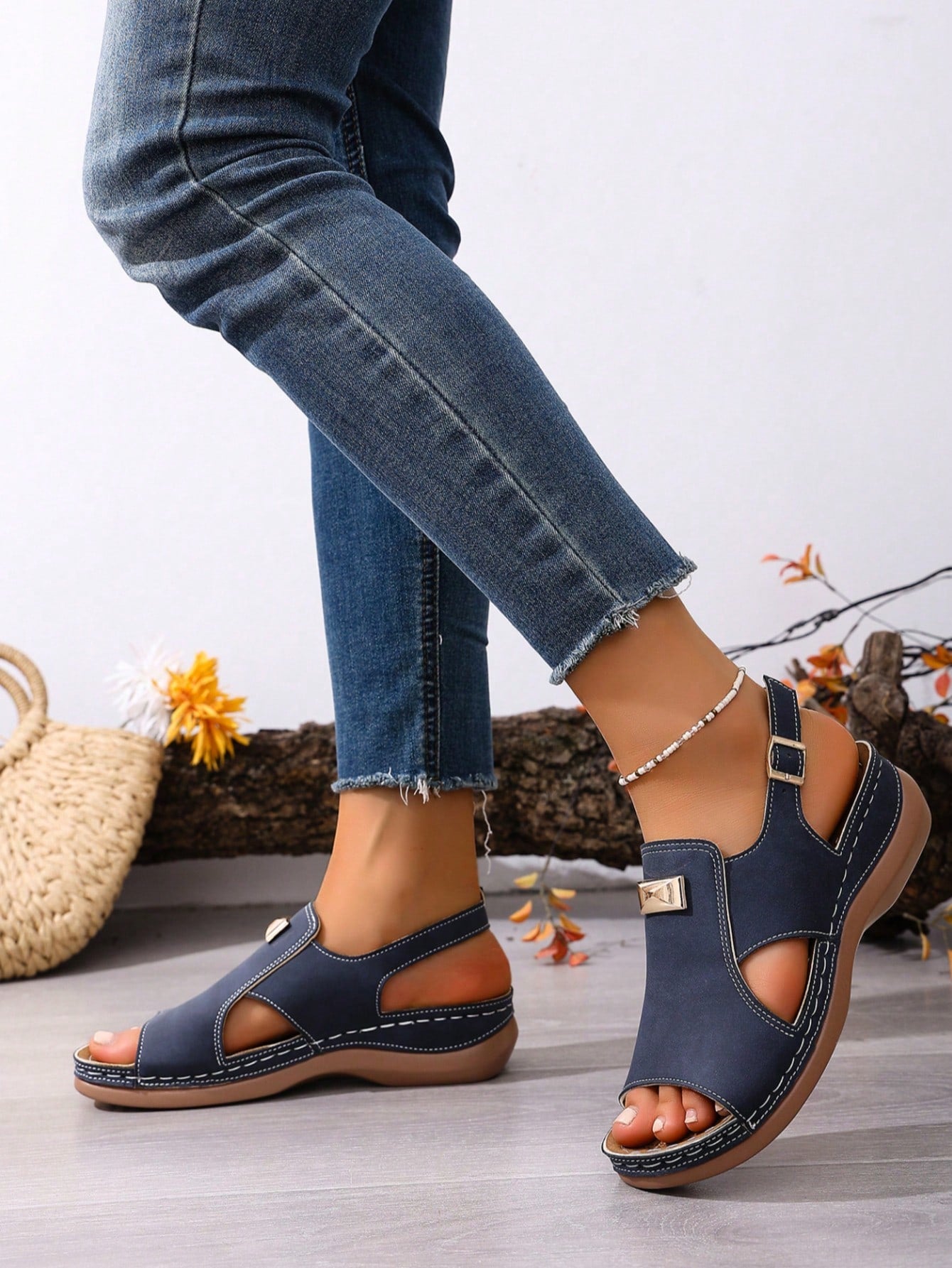 2026 New Plus Size Wedge Open Toe Sandals, Women Fashion Hollow Out Comfortable Lightweight Casual Versatile Sandals,Summer Outfits