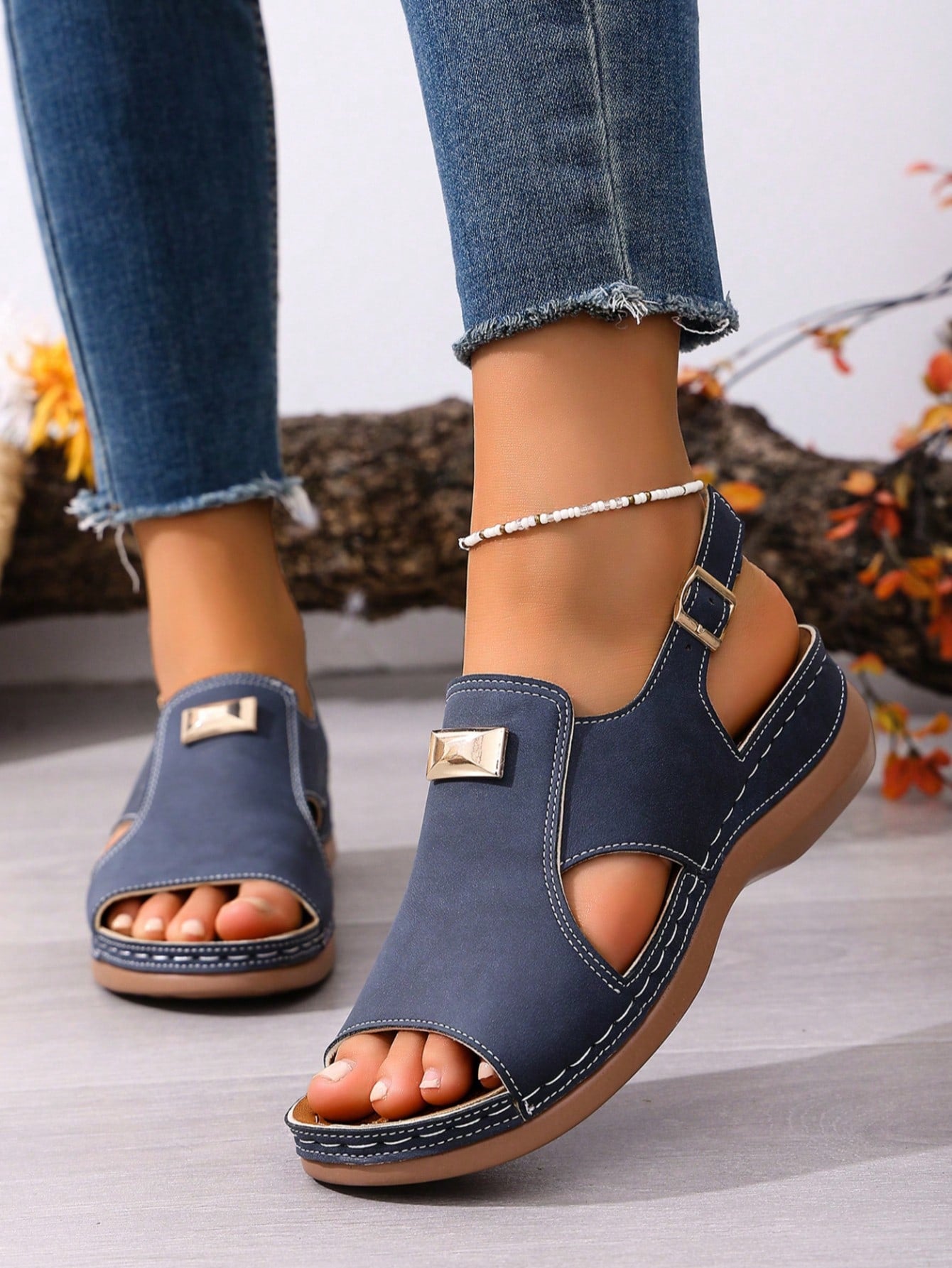 2026 New Plus Size Wedge Open Toe Sandals, Women Fashion Hollow Out Comfortable Lightweight Casual Versatile Sandals,Summer Outfits