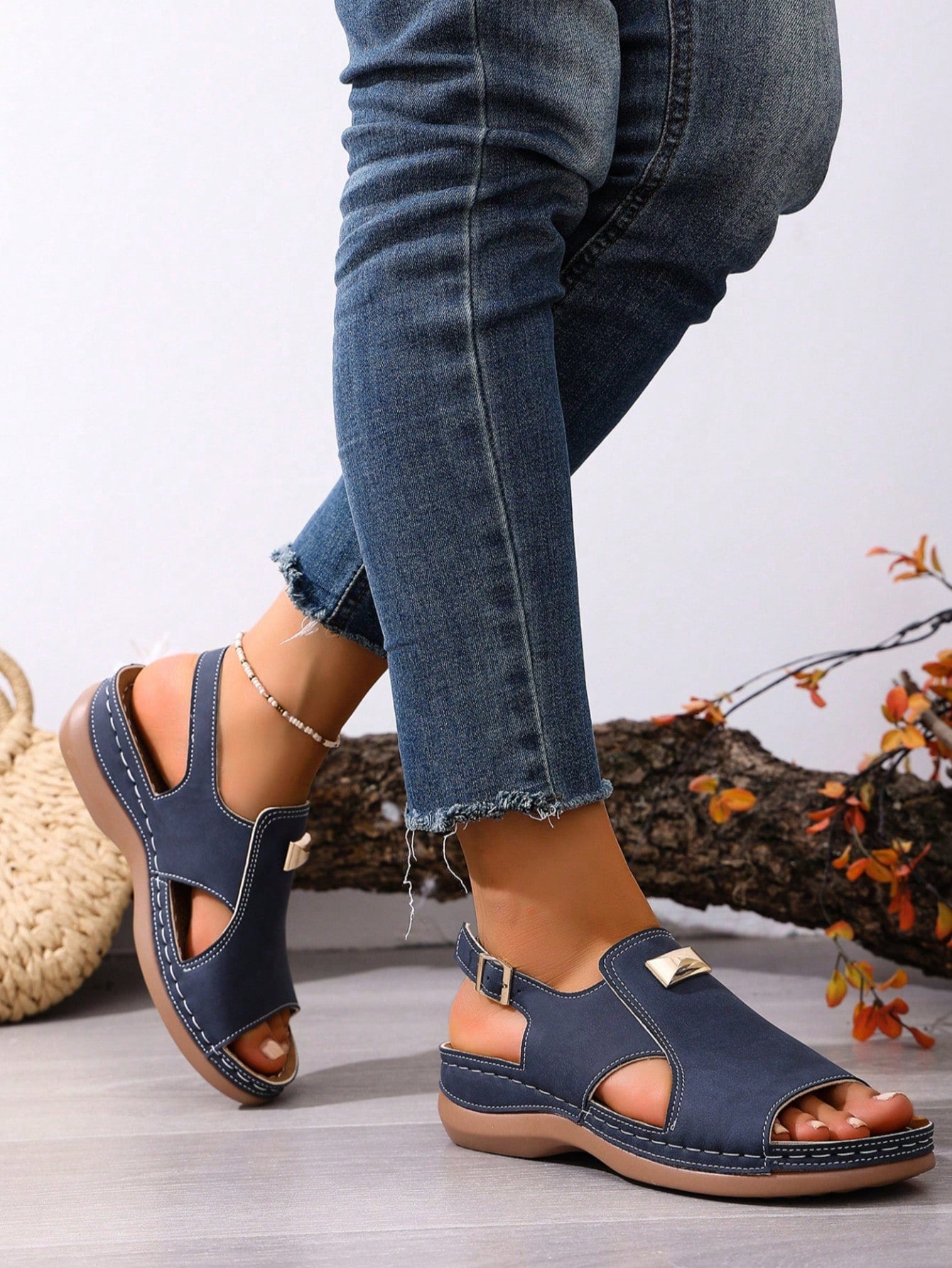 2026 New Plus Size Wedge Open Toe Sandals, Women Fashion Hollow Out Comfortable Lightweight Casual Versatile Sandals,Summer Outfits