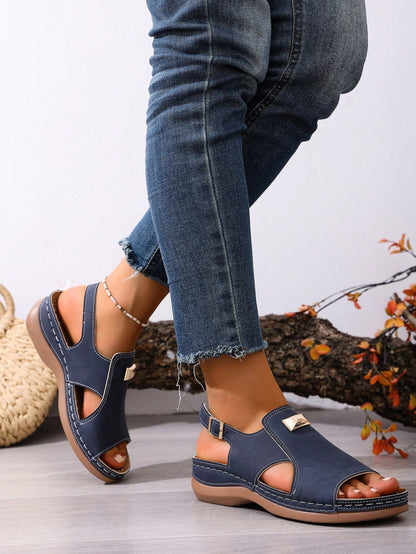 2026 New Plus Size Wedge Open Toe Sandals, Women Fashion Hollow Out Comfortable Lightweight Casual Versatile Sandals,Summer Outfits