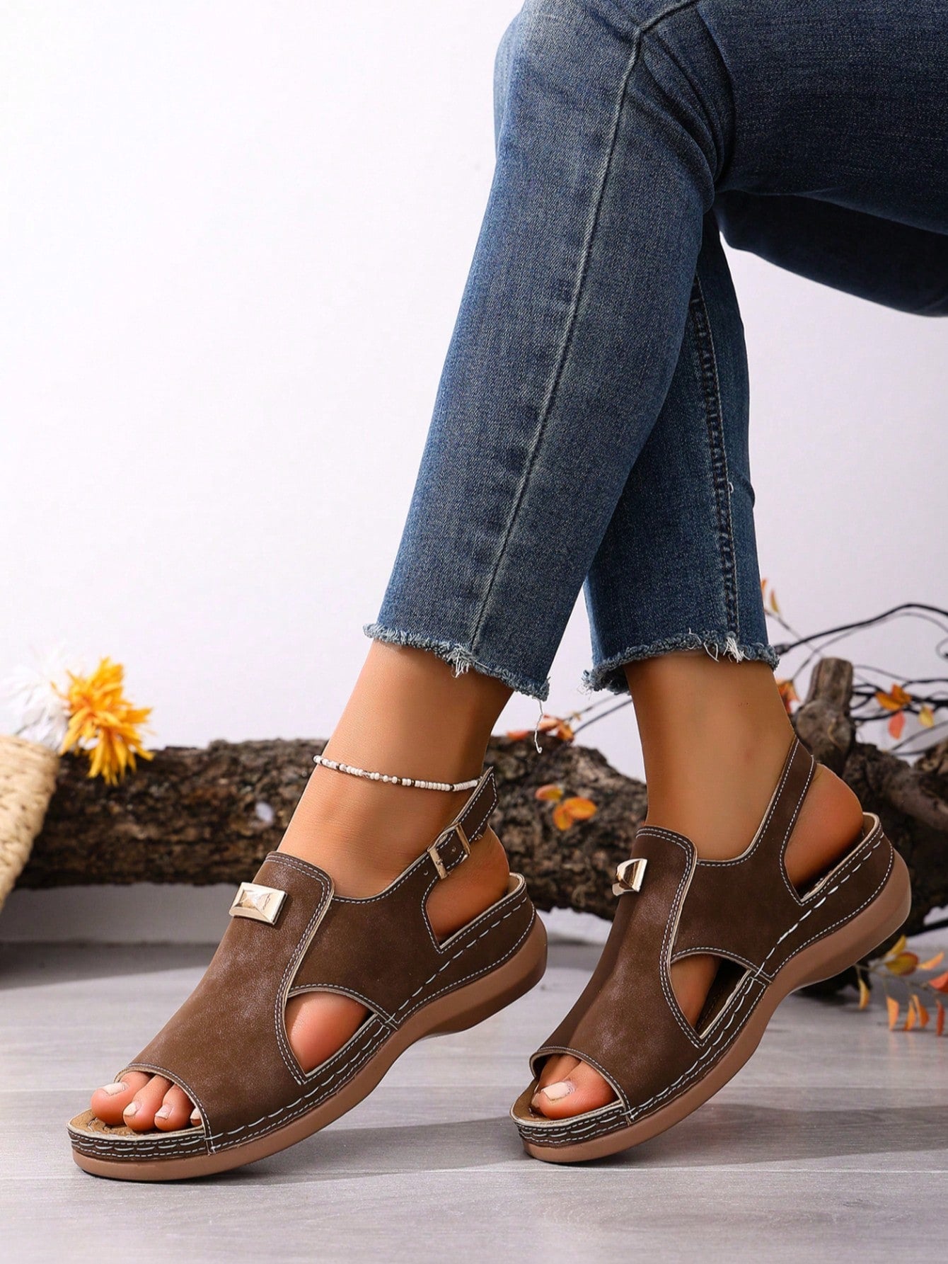 2026 New Plus Size Wedge Open Toe Sandals, Women Fashion Hollow Out Comfortable Lightweight Casual Versatile Sandals,Summer Outfits