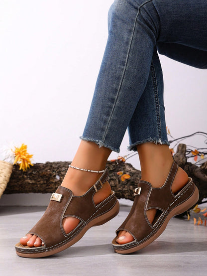 2026 New Plus Size Wedge Open Toe Sandals, Women Fashion Hollow Out Comfortable Lightweight Casual Versatile Sandals,Summer Outfits