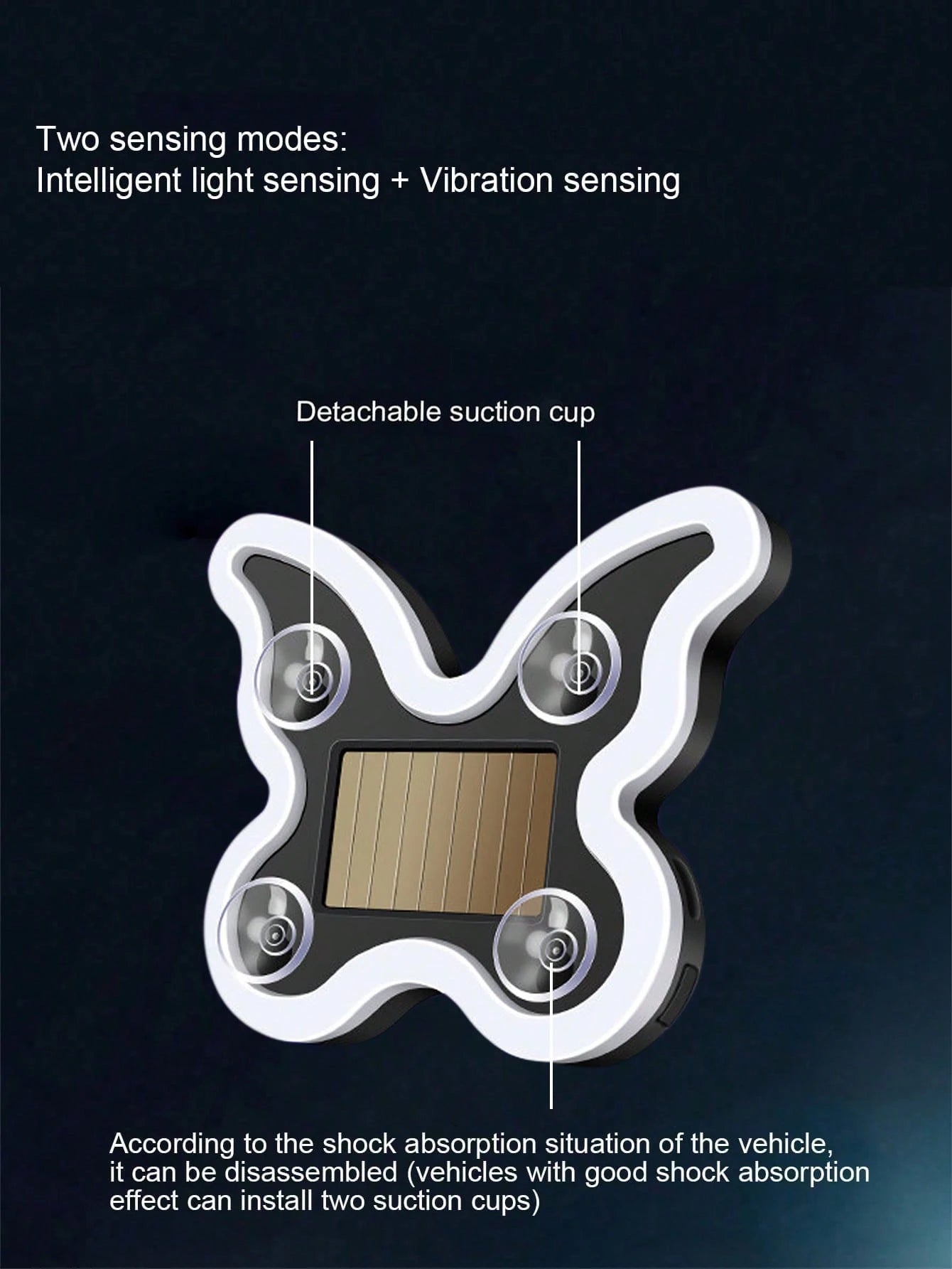 2026 New Solar Powered Butterfly LED Atmosphere Light, Neon Style Car Window Decoration Light, Women's Car Interior Atmosphere Accessory. Solar Powered No Wiring Required, With Automatic Sensing And 5