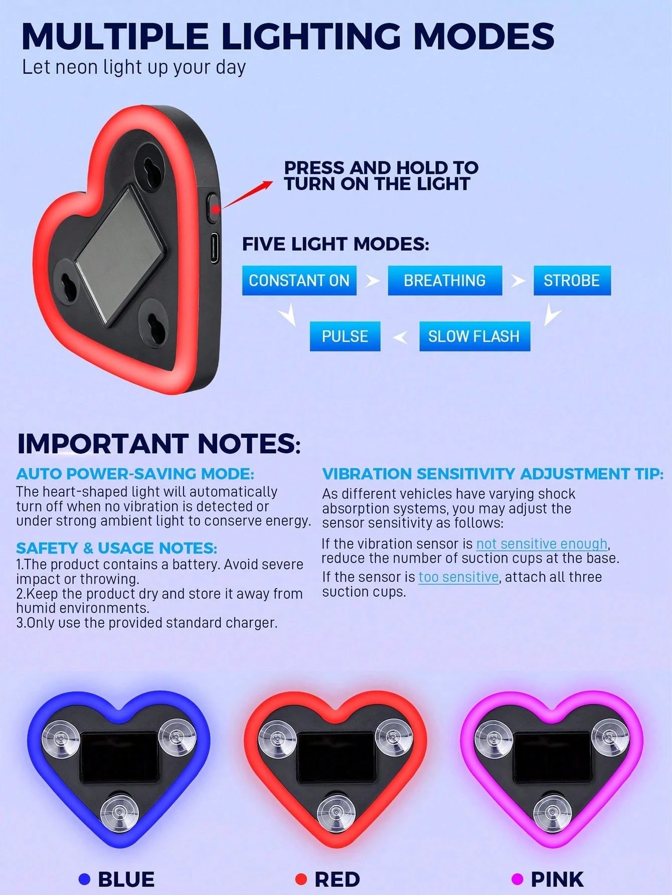 2026 New Solar Powered Car LED Atmosphere Light, Suitable For Women's Car Accessories, Heart-Shaped Neon Light Window Decor Light, With Automatic Sensing Design, 5 Lighting Modes, Romantic Car Interio
