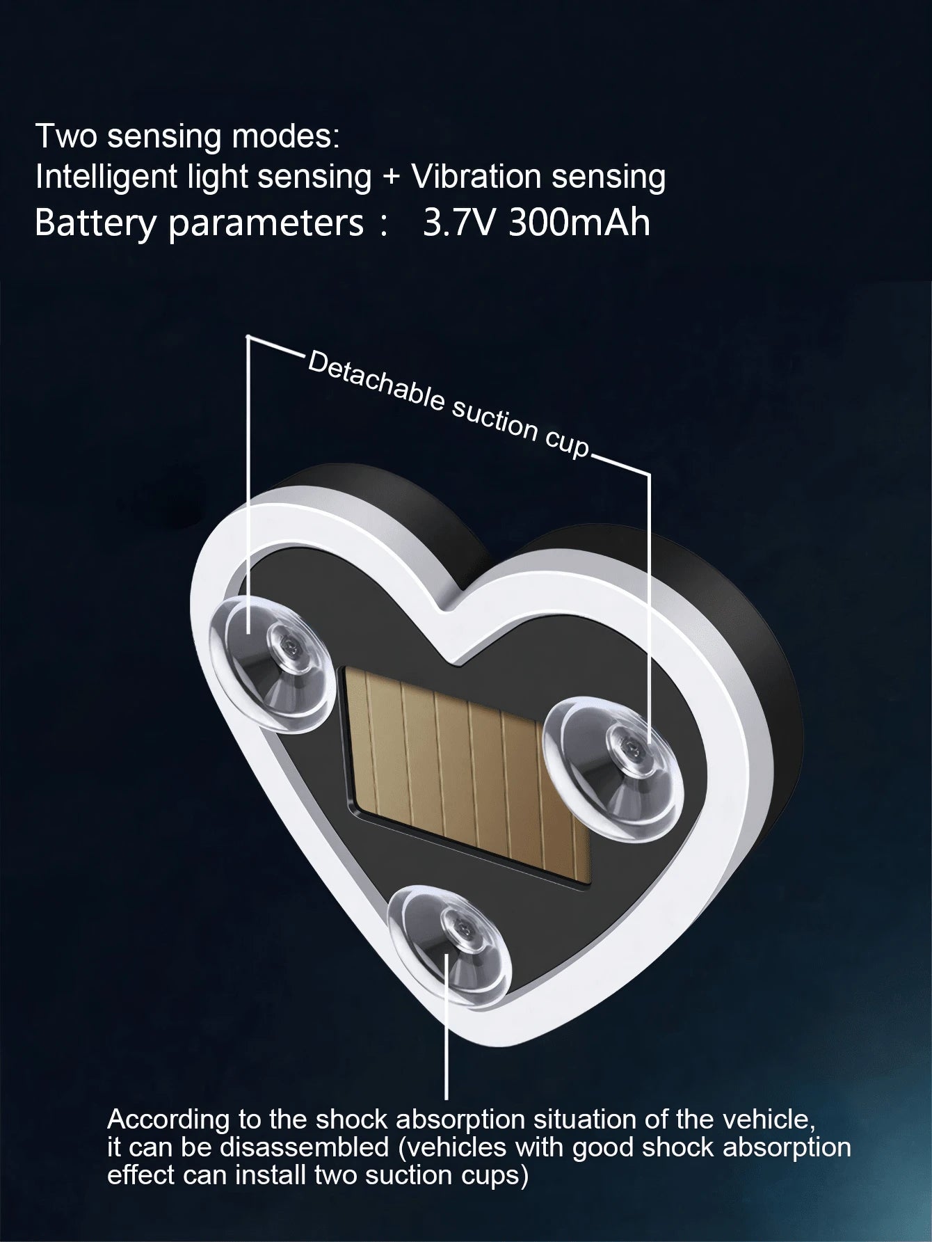 2026 New Solar Powered Car LED Atmosphere Light, Suitable For Women's Car Accessories, Heart-Shaped Neon Light Window Decor Light, With Automatic Sensing Design, 5 Lighting Modes, Romantic Car Interio