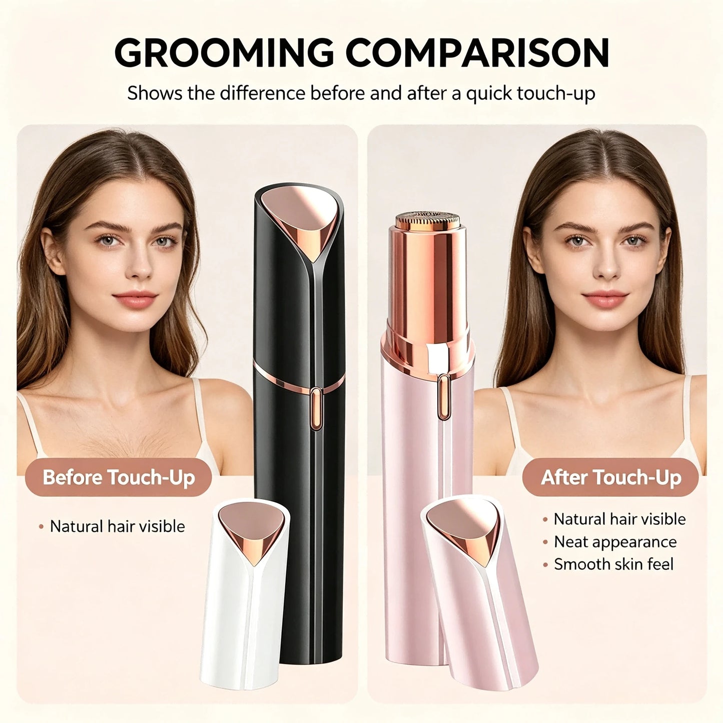 2026 New Women Electric Facial Hair Remover, Gentle Painless Mini Shaver With LED Light, Portable Travel Hair Trimmer, Convenient Daily Grooming Tool, Practical Holiday Gift Choice