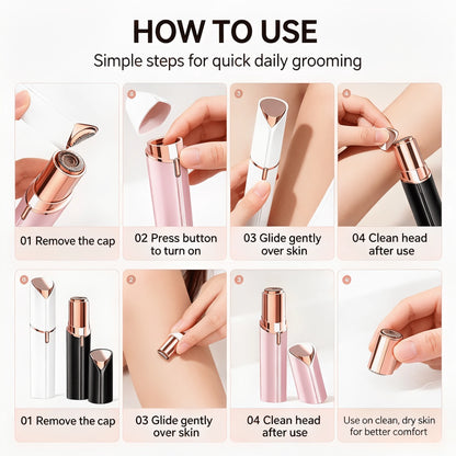 2026 New Women Electric Facial Hair Remover, Gentle Painless Mini Shaver With LED Light, Portable Travel Hair Trimmer, Convenient Daily Grooming Tool, Practical Holiday Gift Choice